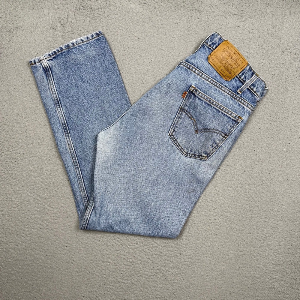 Levi's Light Blue Straight Leg Jeans - Rare Vintage - Orange Tab